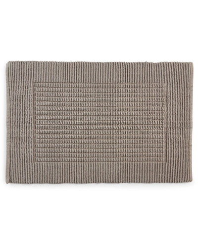 Hotel Collection Striped Woven Bath Rug, 30" X 72", Created For Macy's In Pearl Grey