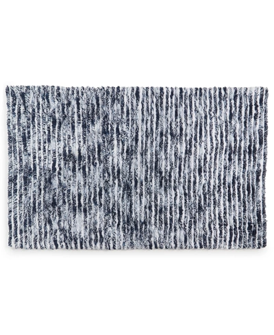 Hotel Collection Textured Stripe Bath Rug, 22" X 36", Created For Macy's In Blue