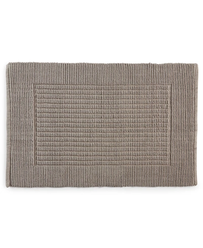 Hotel Collection Striped Woven Bath Rug, 18" X 26", Created For Macy's Bedding In Pearl Grey