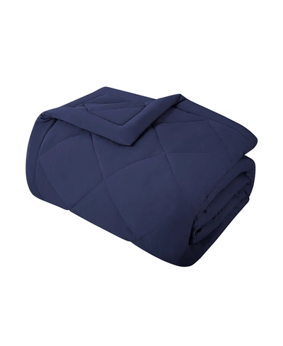 Serta Supersoft Washed Cooling Blanket, Full/queen Bedding In Navy