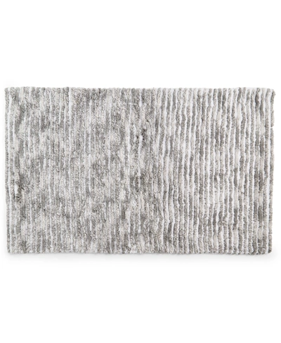 Hotel Collection Textured Stripe Bath Rug, 22" X 36", Created For Macy's Bedding In Grey