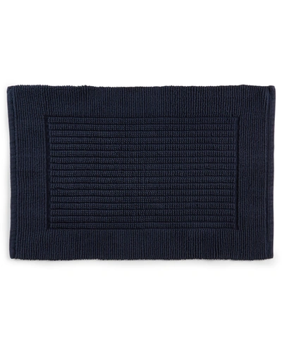 Hotel Collection Striped Woven Bath Rug, 18" X 26", Exclusively At Macy's In Blue Nightfall