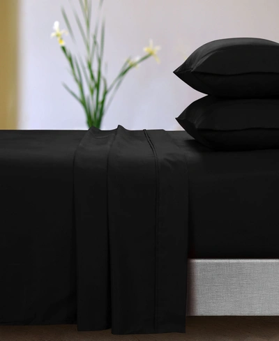 Azores Home Microfiber Deep Pocket 4 Piece Sheet Set, California King In Black
