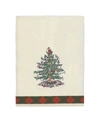 Spode Tartan Embroidered Bath Towel Bedding In Ivory