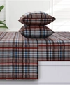 AZORES HOME BRENTWOOD PLAID 170-GSM FLANNEL EXTRA DEEP POCKET 3 PIECE SHEET SET, TWIN