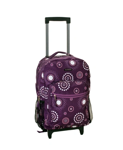 Rockland 17" Rolling Backpack In Purple