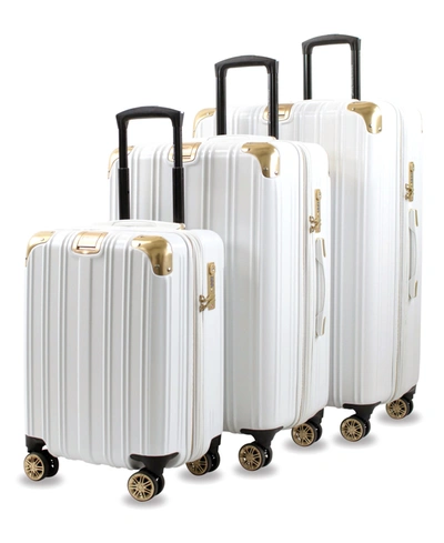 American Green Travel Melrose S Anti-theft Hardside Spinner Luggage, Set Of 3 In White