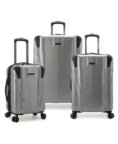 Traveler's Choice Valley Glen Hardside 3 Piece Luggage Set In Silver-tone