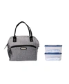 Kathy Ireland Ava Wide Mouth Lunch Tote Bag, Set Of 3 In Heather Gray