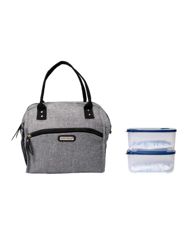 Kathy Ireland Ava Wide Mouth Lunch Tote Bag, Set Of 3 In Heather Gray