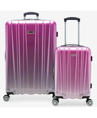 Traveler's Choice Ruma Ii Hardside 2 Piece Luggage Set In Ombre Pink