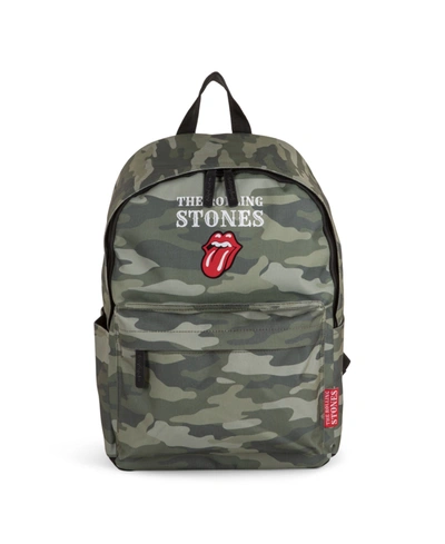 Rolling Stones The Core Collection Backpack With Top Zippered Main Opening In Green Camo