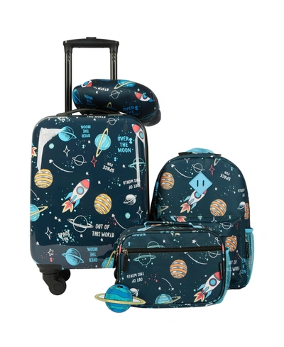 Travelers Club Kid's Hard Side Carry-on Spinner 5 Piece Luggage Set In Space