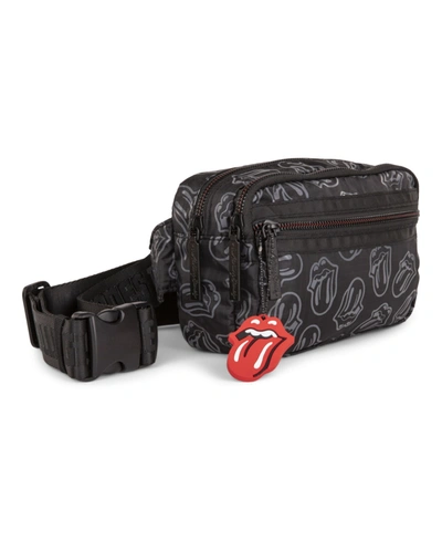 Rolling Stones Evolution Collection Waist Bag With Adjustable Strap Buckle In Black