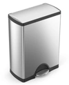 SIMPLEHUMAN BRUSHED STAINLESS STEEL 50 LITER FINGERPRINT PROOF RECTANGULAR STEP TRASH CAN