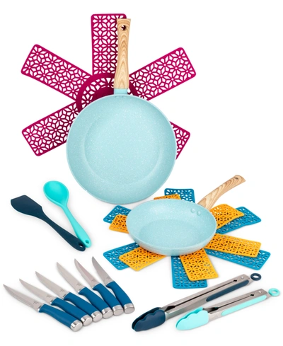 Brooklyn Steel Co. 15-pc. Pluto Cookware & Utensil Set In Blue