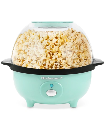 Elite Gourmet 3 Qt. Automatic, Stirring Hot Oil Popcorn Machine With Measuring Cap & Built-in Reversible Serving B In Mint