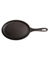 VICTORIA CAST IRON FAJITA SKILLET. BLACK SERVING PLATTER SEASONED