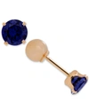 Macy's Children's Cubic Zirconia September Birthday Reversible Earrings In 14k Gold In Yellow Gold
