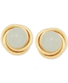 Macy's Jade (6mm) Button Knot Stud Earrings In 10k Gold In Yellow Gold