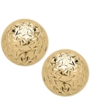 Macy's Crystal-cut Ball Stud Earrings (8mm) In 14k Gold