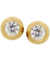 Macy's Cubic Zirconia Bezel-set Stud Earrings In 14k Yellow Or Rose Gold In Yellow Gold