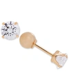 Shop Macy's Children's Cubic Zirconia April Birthday Reversible Earrings In 14k Gold In Yellow Gold