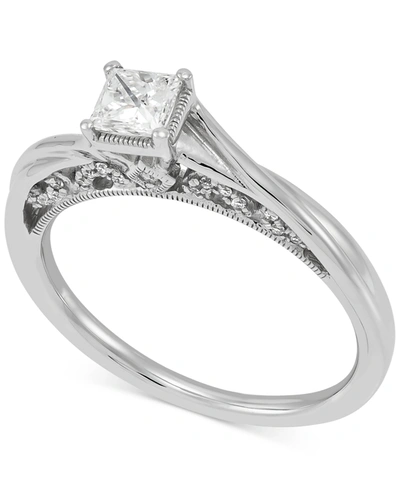 Macy's Diamond Princess Engagement Ring (1/2 Ct. T.w.) In 14k White Gold