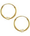 Macy's Children's Cubic Zirconia Accent Endless Hoop Earrings In 14k Yellow Gold (2mm)