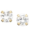 Macy's Children's Cubic Zirconia April Birthday Reversible Earrings In 14k Gold