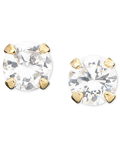 Macy's Children's Cubic Zirconia April Birthday Reversible Earrings In 14k Gold In Yellow Gold