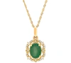 Macy's Sapphire (1 Ct. T.w.) & Diamond (1/10 Ct. T.w.) Pendant 18" Necklace In 14k Yellow Gold (also Availa In Emerald