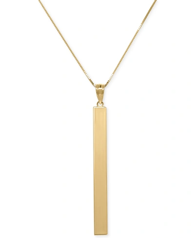Macy's Square Tube Pendant Necklace In 14k Gold In No Color