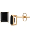 Macy's Onyx Stud Earrings In 14k Gold In K Yellow Gold