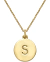 KATE SPADE 12K GOLD-PLATED INITIALS PENDANT NECKLACE, 17" + 3" EXTENDER