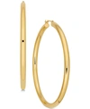 Macy's Polished Thin Tube Hoop Earrings In 14k Gold In Yellow Gold