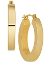 Macy's Polished Chunky Flat-edge Tube Hoop Earrings In 14k Gold In Yellow Gold
