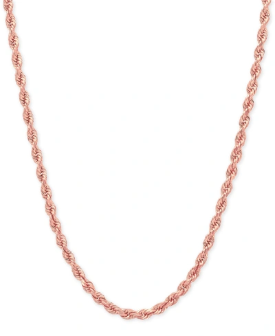 Macy's 14k Rose Gold Diamond-cut Rope Chain 22" Necklace (2-1/2mm)