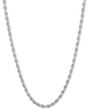 ITALIAN GOLD DIAMOND CUT ROPE CHAIN 20" NECKLACE (3MM) IN 14K WHITE GOLD
