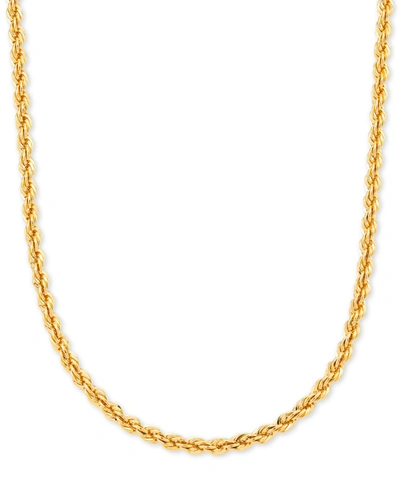 Macy's Rope Link Chain Necklaces In Sterling Silver 18k Gold Plated Sterling Silver In Gold Over Silver