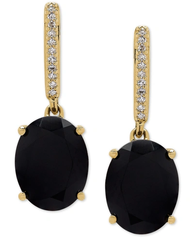Honora Onyx (9 X 7mm) & Diamond Accent Drop Earrings In 14k Gold