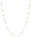 Macy's 14k Gold Necklace, 18" Light Rope Chain (1mm) In Yellow Gold