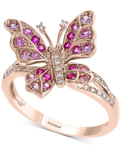 Effy Collection Effy Pink Sapphire (3/8 Ct. T.w.) & Diamond (1/10 Ct. T.w.) Ring In 14k Rose Gold