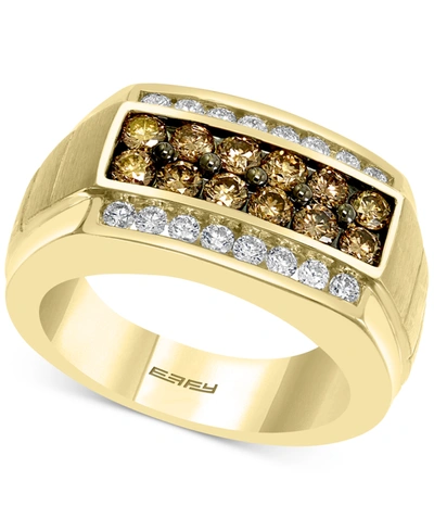 Effy Collection Effy Men's Multi-color Diamond Ring (1-3/8 Ct. T.w.) In 14k Gold In Yellow Gold