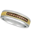 Le Vian Men's Diamond Two-tone Ring (1/5 Ct. T.w.) In 14k Gold & White Gold In Two-tone