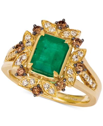 Le Vian Costa Smeralda Emerald (1-1/5 Ct. T.w.) & Diamond (1/2 Ct. T.w.) Ring Set In 14k Gold In Costa Smeralda Emeraldnude Diamondschoco