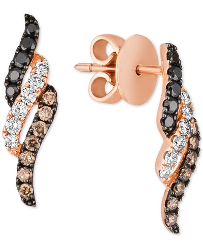 Le Vian Multicolor Diamond Drop Earrings (1/2 Ct. T.w.) In 14k Rose Gold