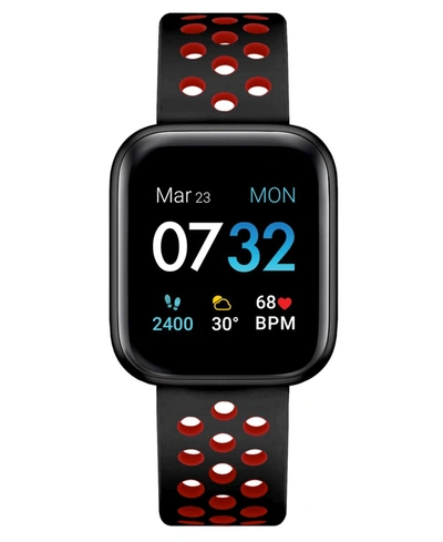 Itouch Air 3 Unisex Heart Rate Black And Orange Strap Smart Watch 44mm In Black/orange