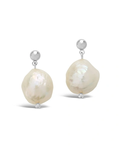 STERLING FOREVER WOMEN'S LARGE BAROQUE PEARL DROP STUD EARRINGS