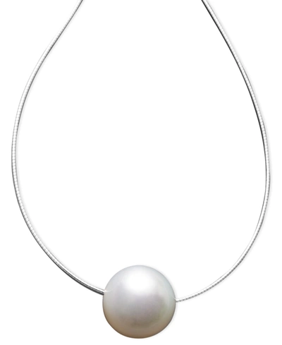 Macy's Pearl Necklace, 14k White Gold Cultured South Sea Pearl Pendant (13mm)